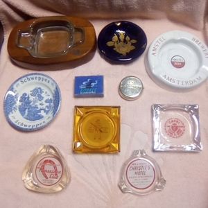 Collection of 10 ashtrays